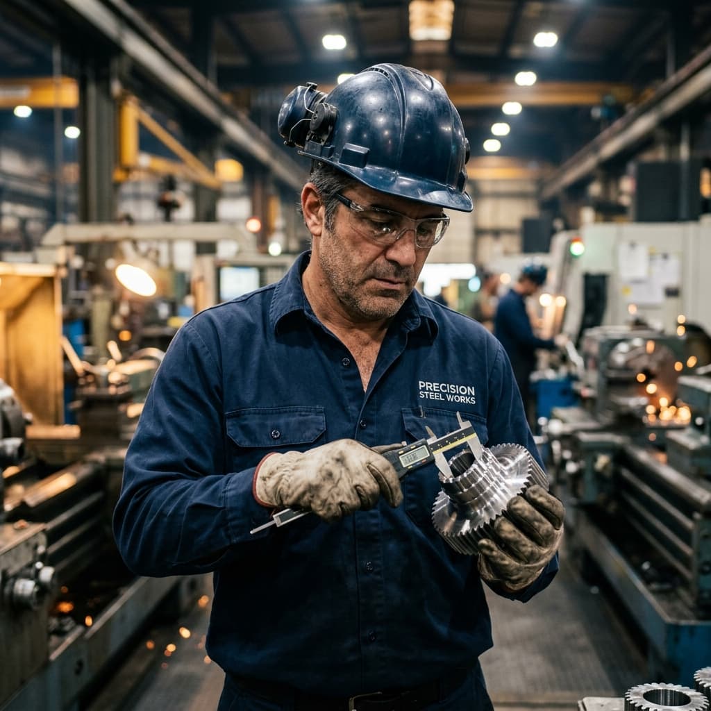Radwan City Metal quality inspector at work